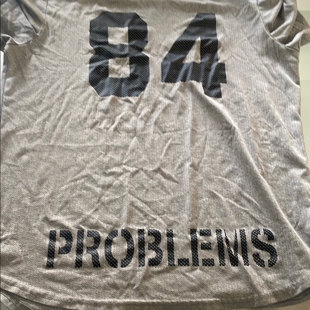 Gray Graphic T-Shirt with Number 84